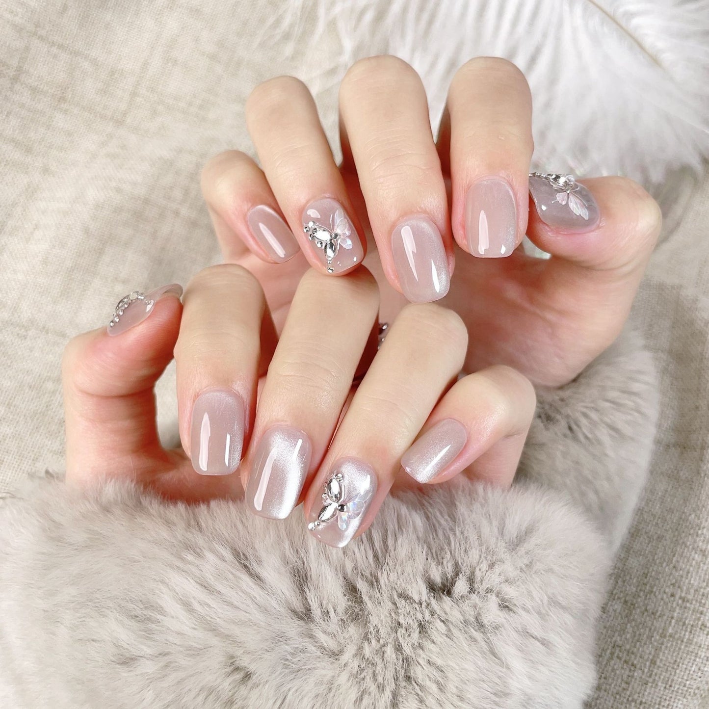 LX-S63 Pure handmade boutique wear nails high-end feeling Popular Shangchunshan medium and long nail art patch short false nails